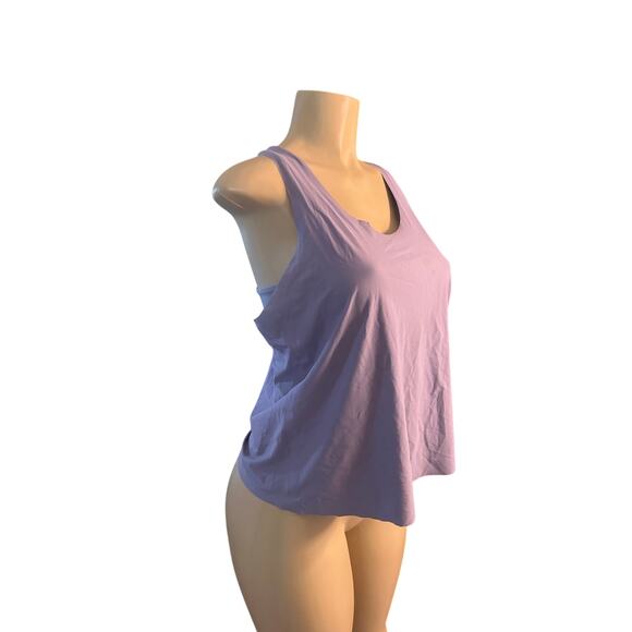 Women M Athleta Ultimate 2-in-1 Support Tank Top Dusk Purple Layered Shirt - Picture 1 of 6
